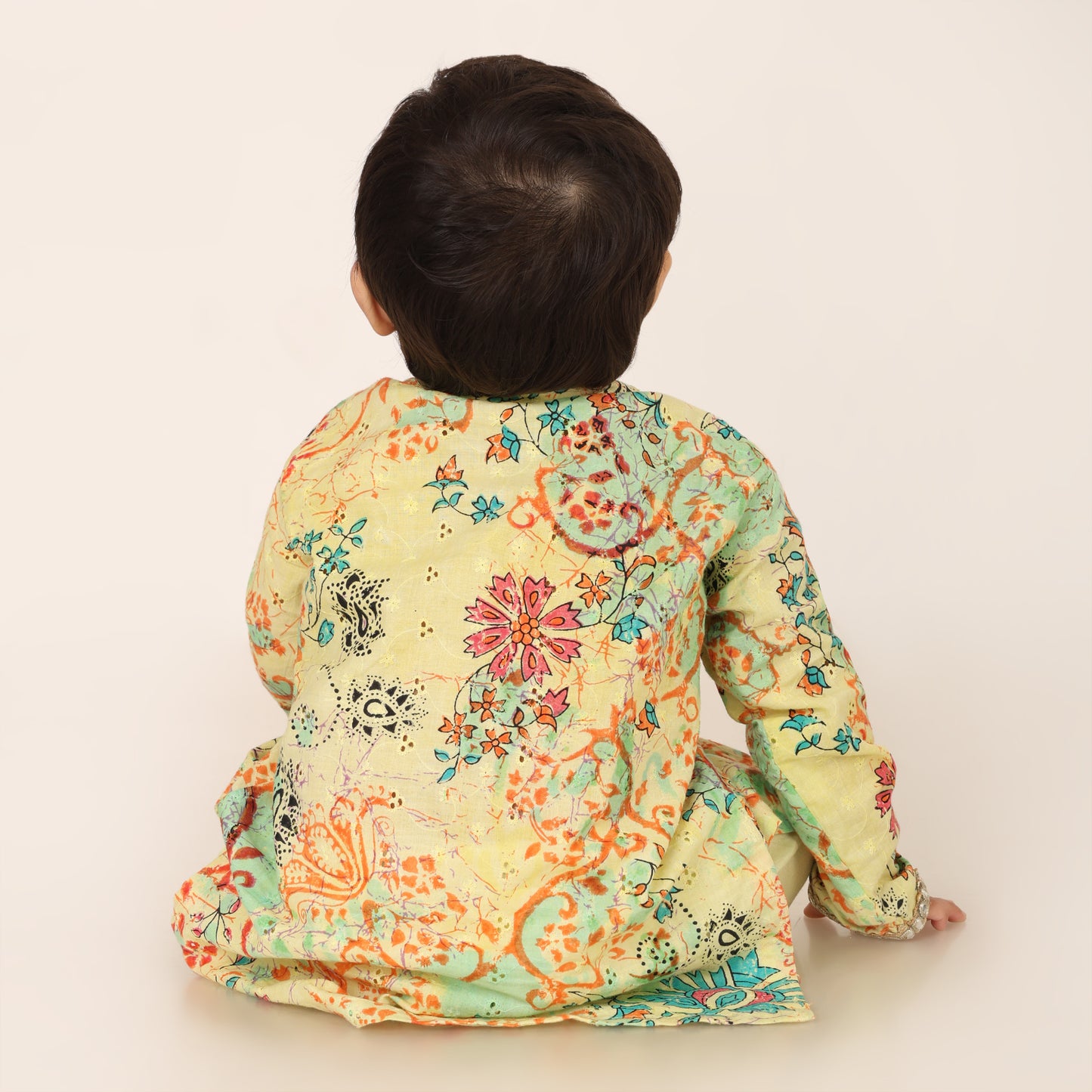 Phoolwari Festive Set - Lemon Yellow