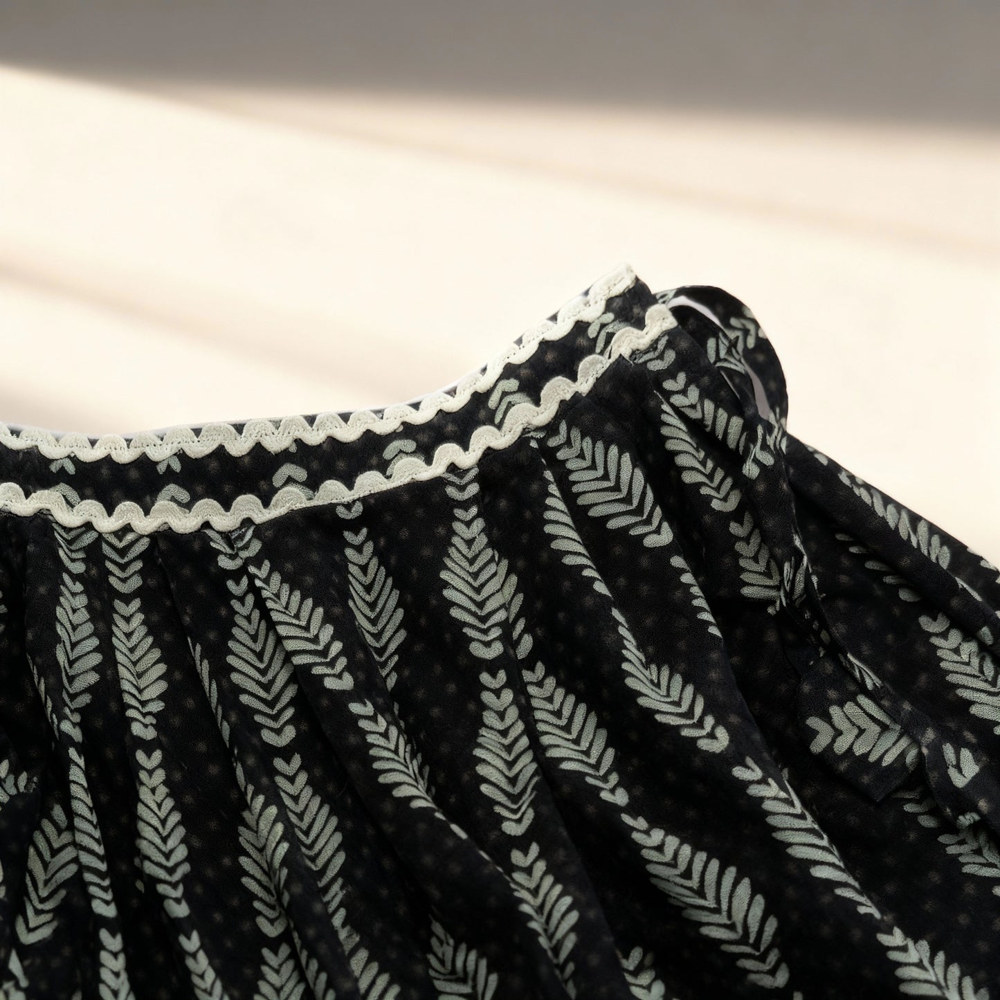 Twilight Fern Cotton Set - Midnight Black