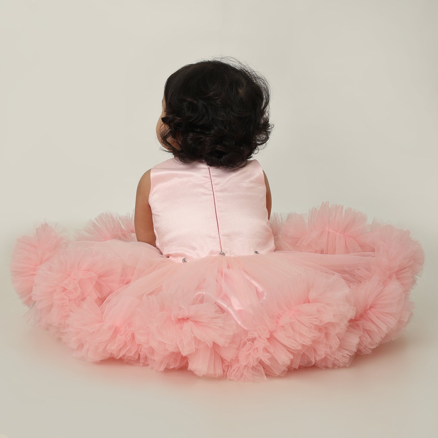 Butterfly Princess Trail Dress With Detachable Trail - Blush Pink