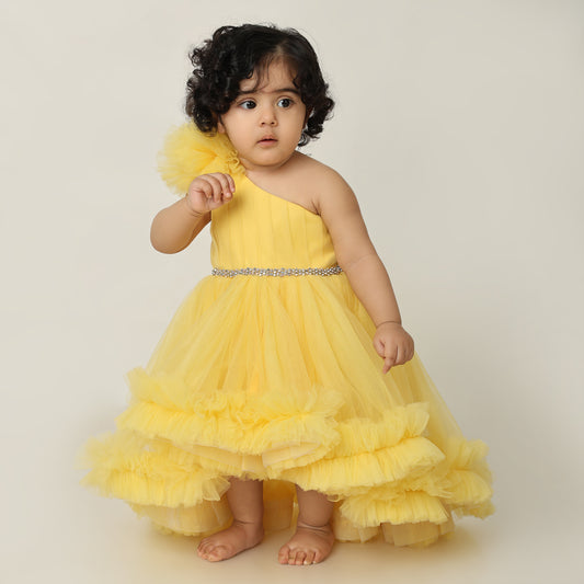 Sunshine Bloom Dress - Custard Yellow