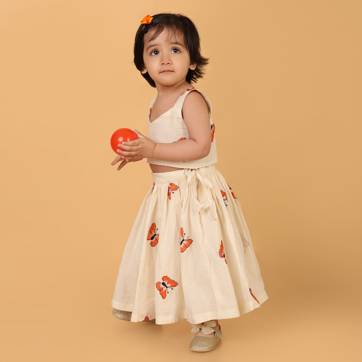 Butterfly Bloom Cotton Set - Beige