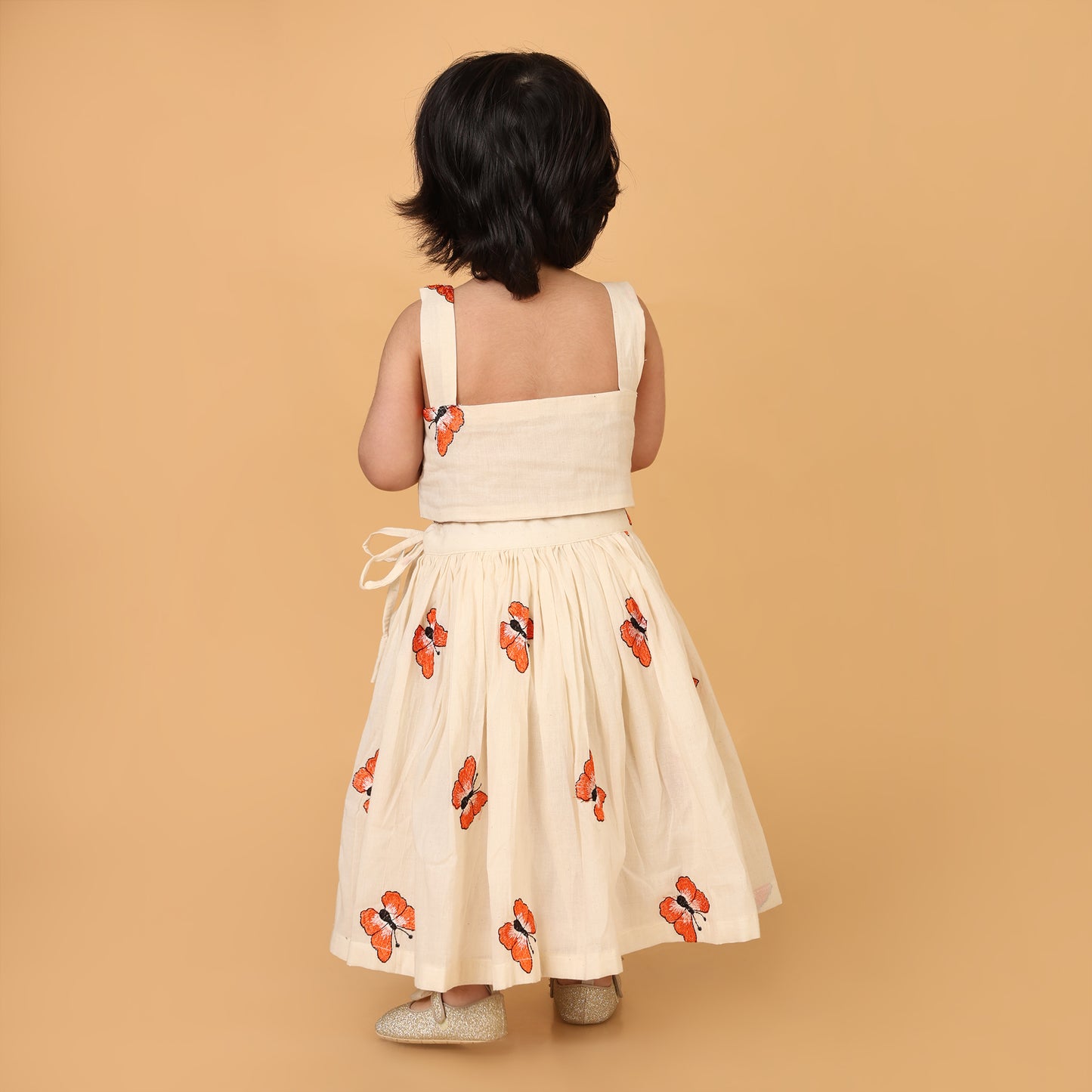 Butterfly Bloom Cotton Set - Beige