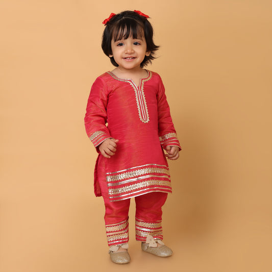 Gul Bahaar Kurta Set - Fuschia Pink