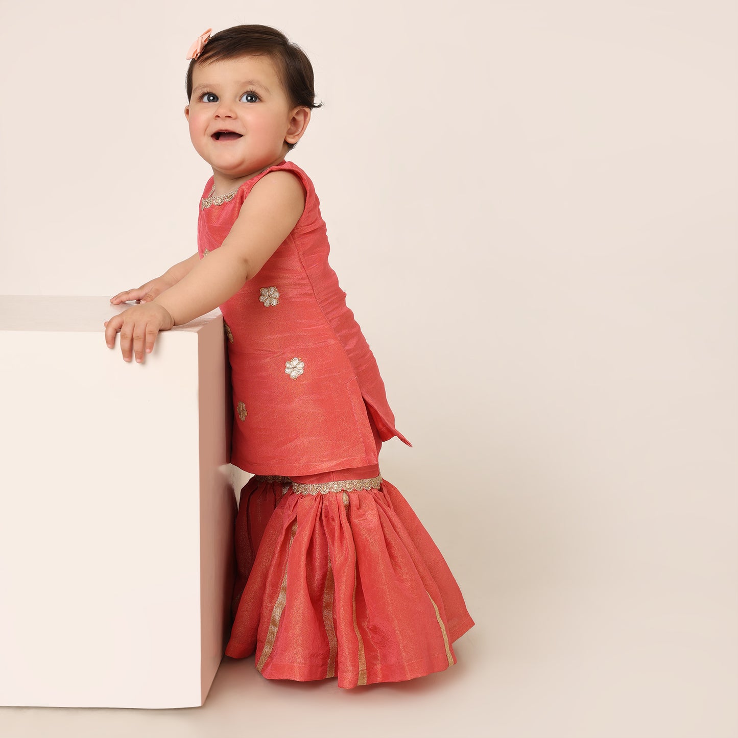 Guldasta Sharara Set - Peach Blossom