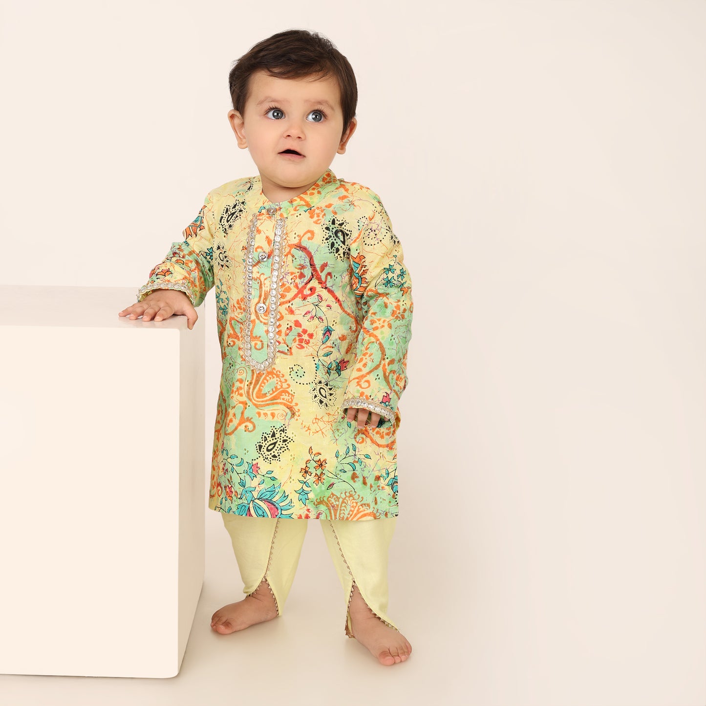 Phoolwari Festive Set - Lemon Yellow