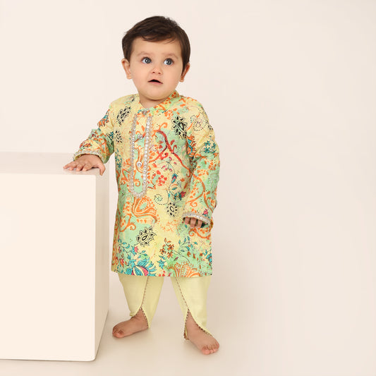 Phoolwari Festive Set - Lemon Yellow