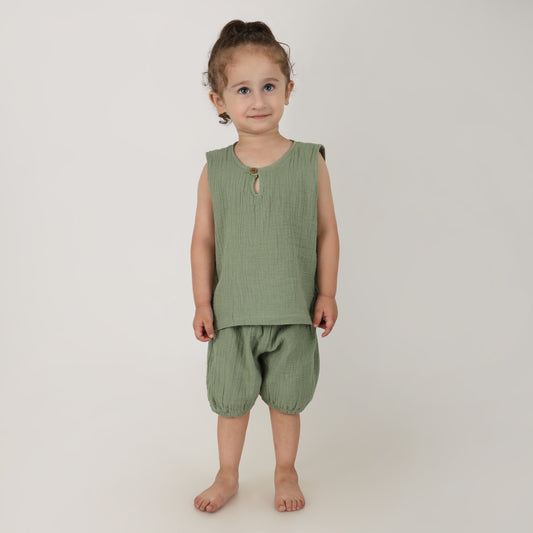 Cloudsoft Muslin Set- Sage Green