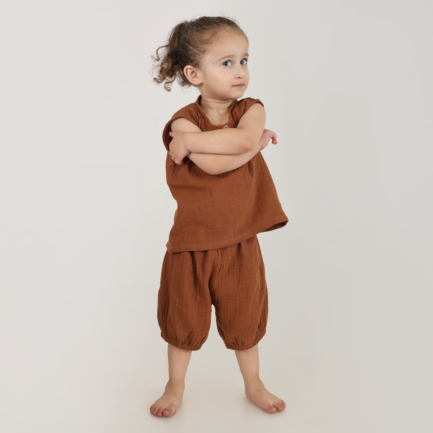 Cloudsoft Muslin Set- Rust Brown