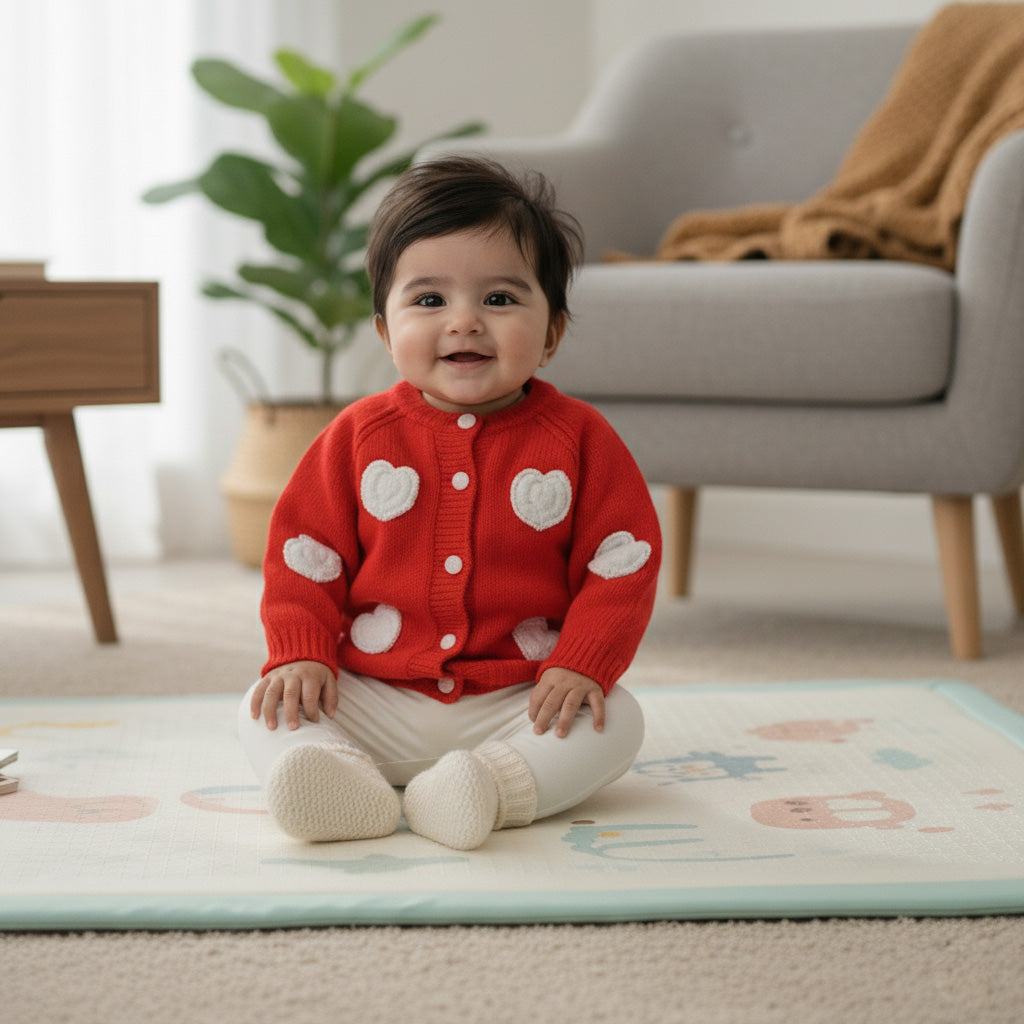 Hand Knitted Cardigan - Heartfully Yours