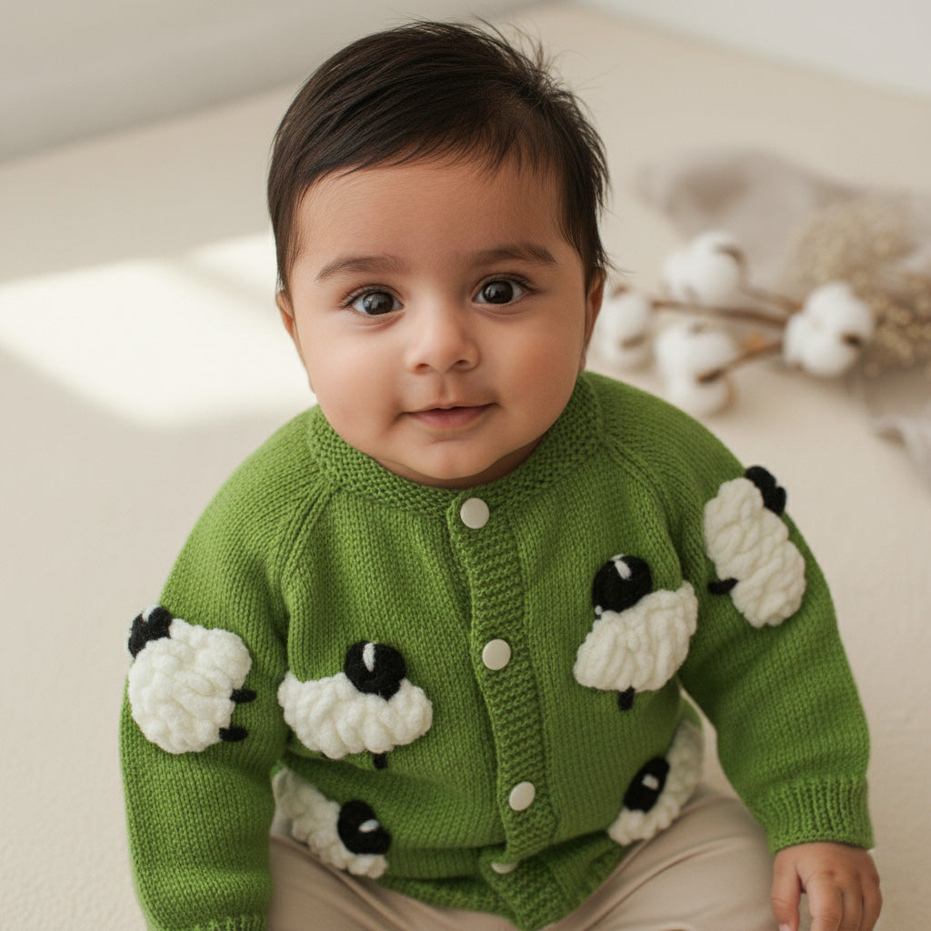 Hand Knitted Cardigan - Counting Sheep