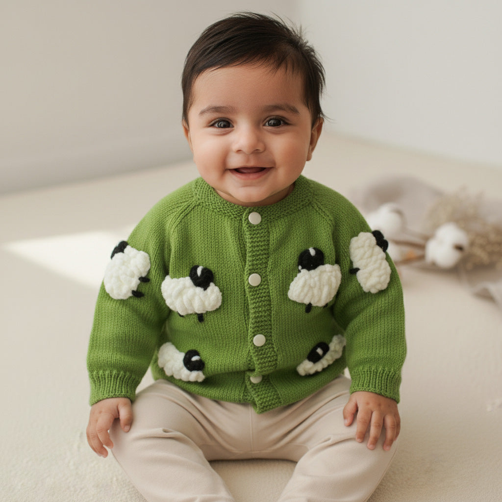 Hand Knitted Cardigan - Counting Sheep