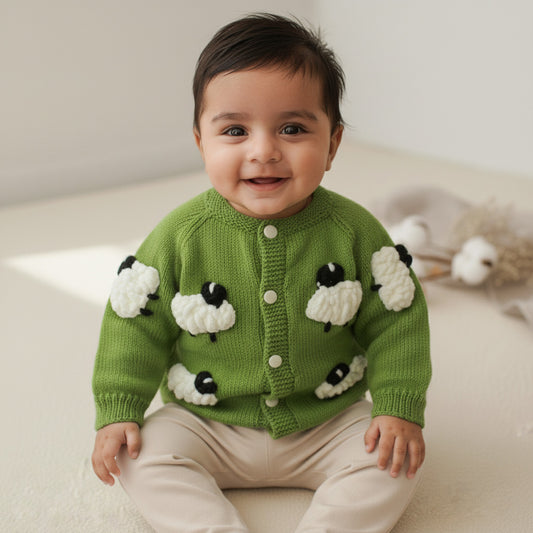 Hand Knitted Cardigan - Counting Sheep