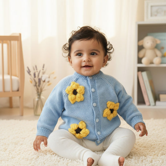 Hand Knitted Cardigan - Sunpetal Kiss