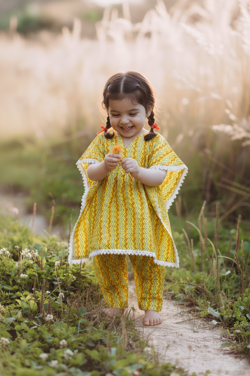 Sunshine Kaftan Set - Sunbeam Yellow
