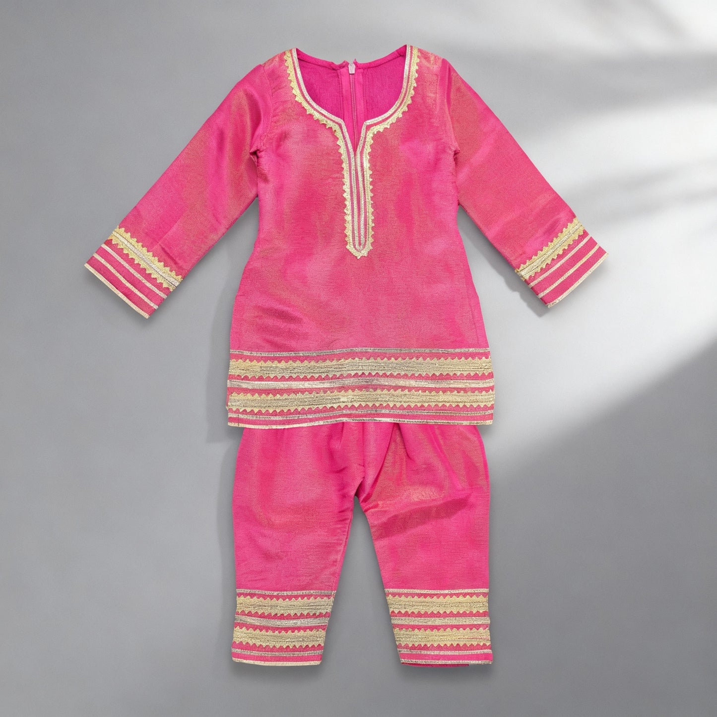 Gul Bahaar Kurta Set - Fuschia Pink