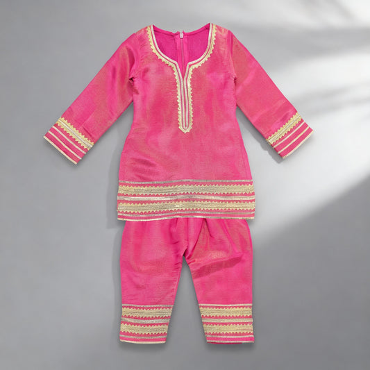 Gul Bahaar Kurta Set - Fuschia Pink