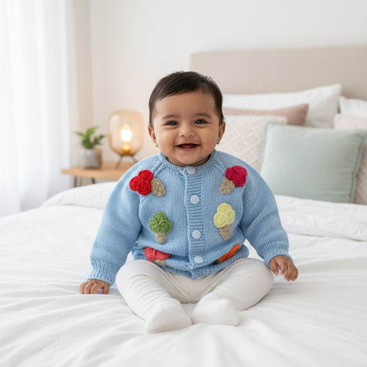 Hand Knitted Cardigan - Scoops of Joy