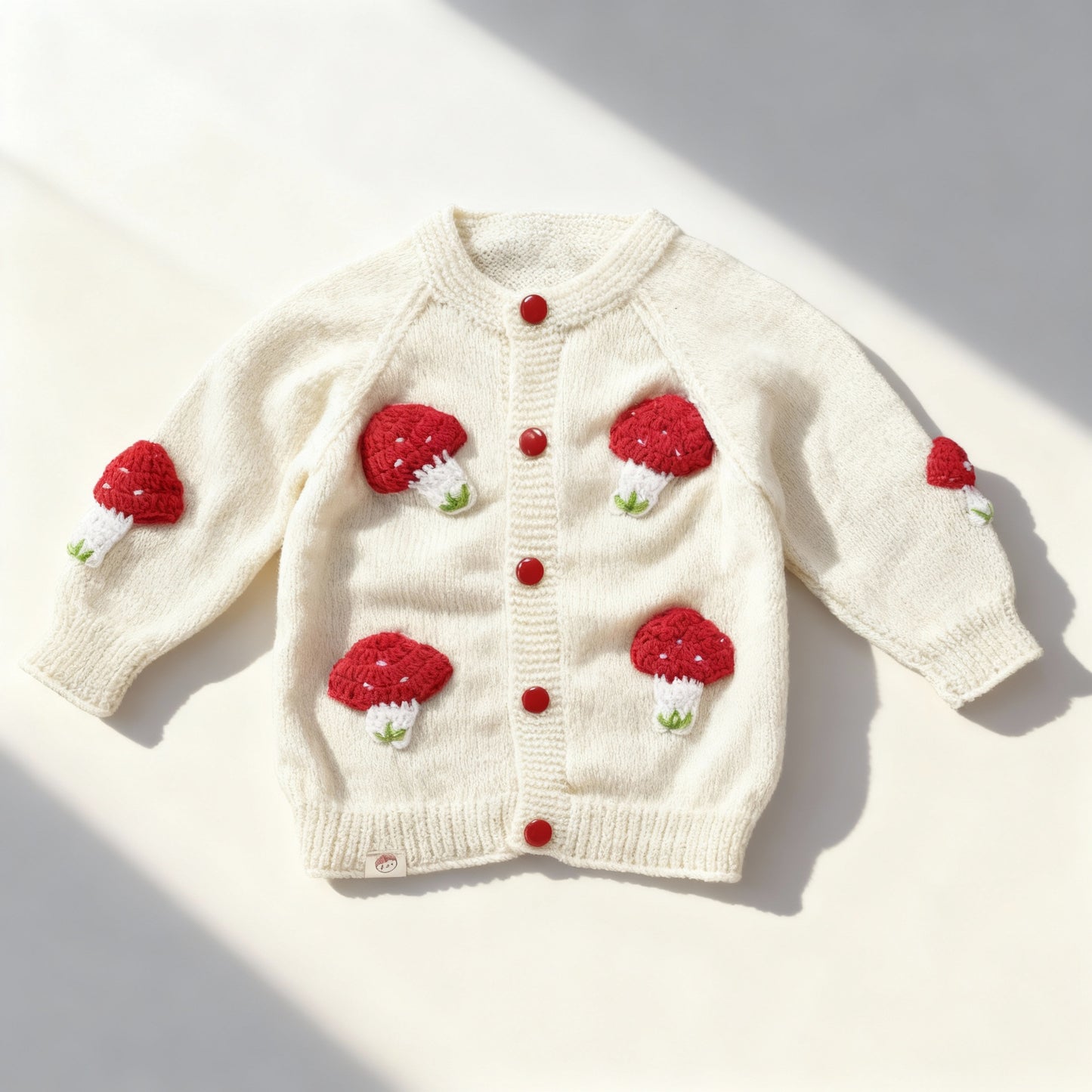 Hand Knitted Cardigan - Mushroom Meadow
