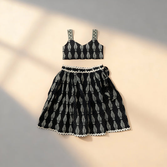 Twilight Fern Cotton Set - Midnight Black